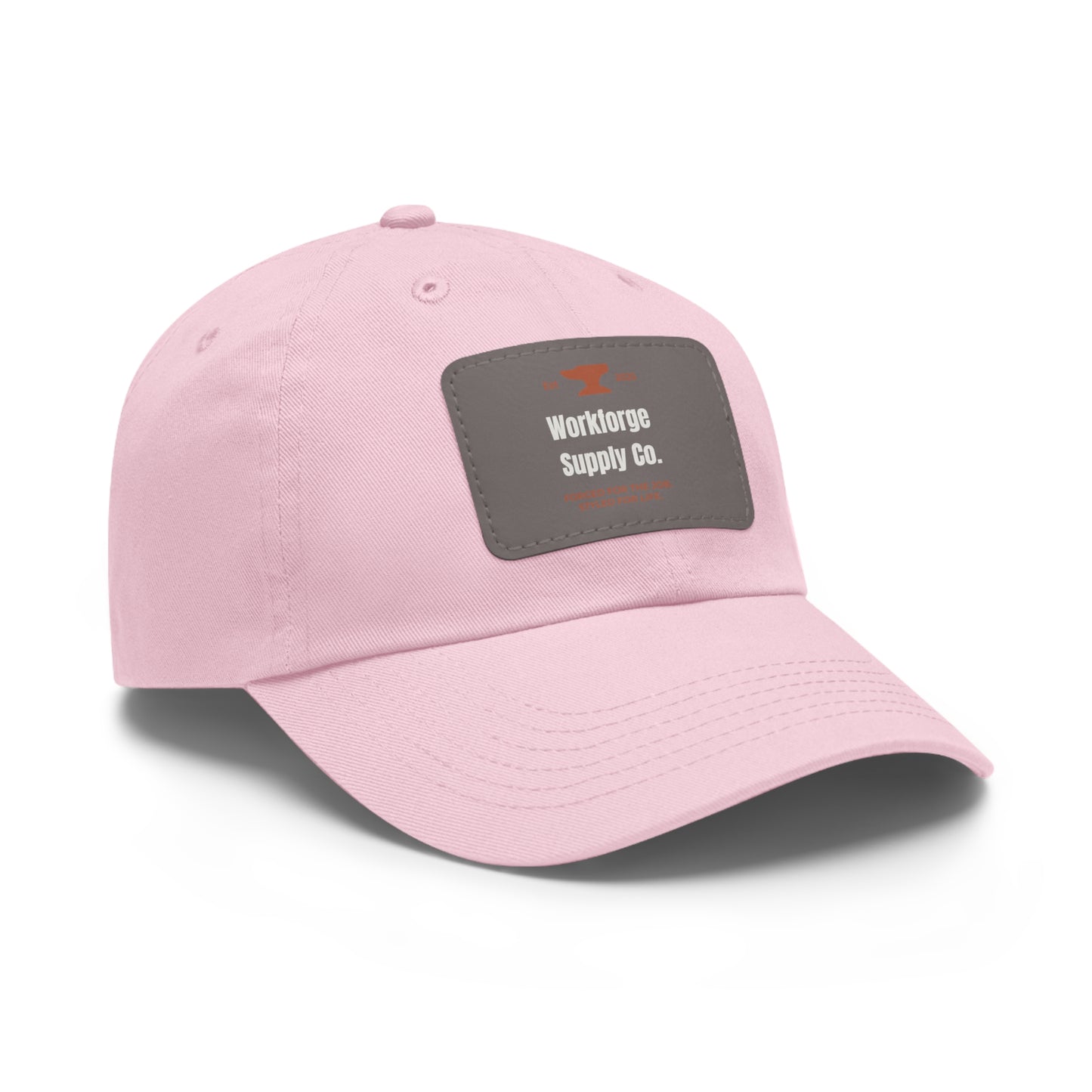 Workforge Leather Patch Work Hat – Durable Chino Twill Cap with Adjustable Buckle (Multiple Colors)