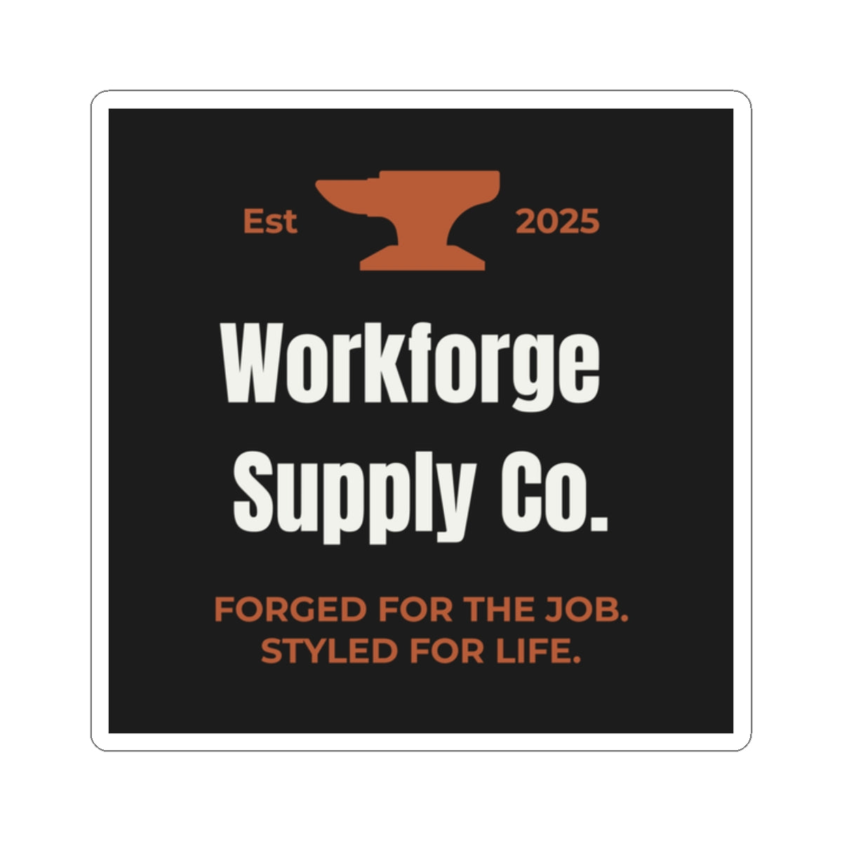 Workforge Supply Co. Sticker – Blue Collar Tradesman Decal | Durable Vinyl Shop Sticker for Toolboxes, Laptops & Gear