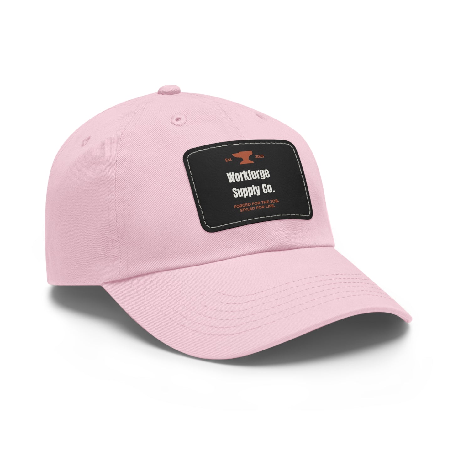 Workforge Leather Patch Work Hat – Durable Chino Twill Cap with Adjustable Buckle (Multiple Colors)
