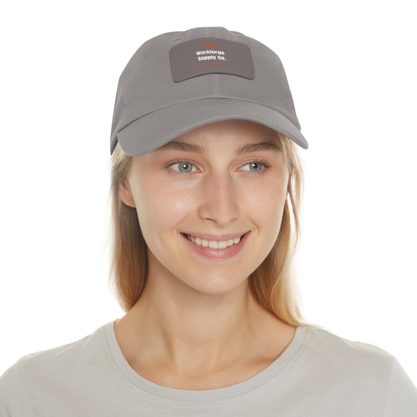 Workforge Leather Patch Work Hat – Durable Chino Twill Cap with Adjustable Buckle (Multiple Colors)