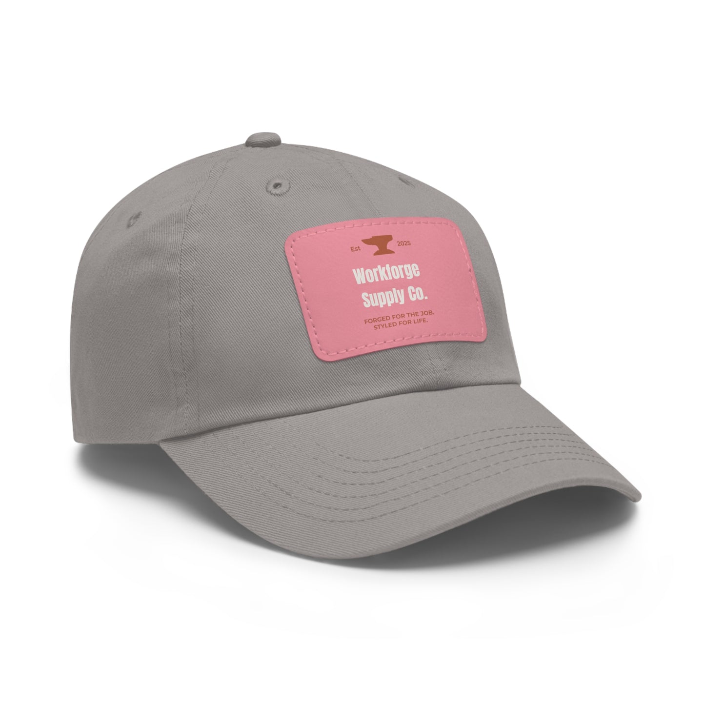 Workforge Leather Patch Work Hat – Durable Chino Twill Cap with Adjustable Buckle (Multiple Colors)