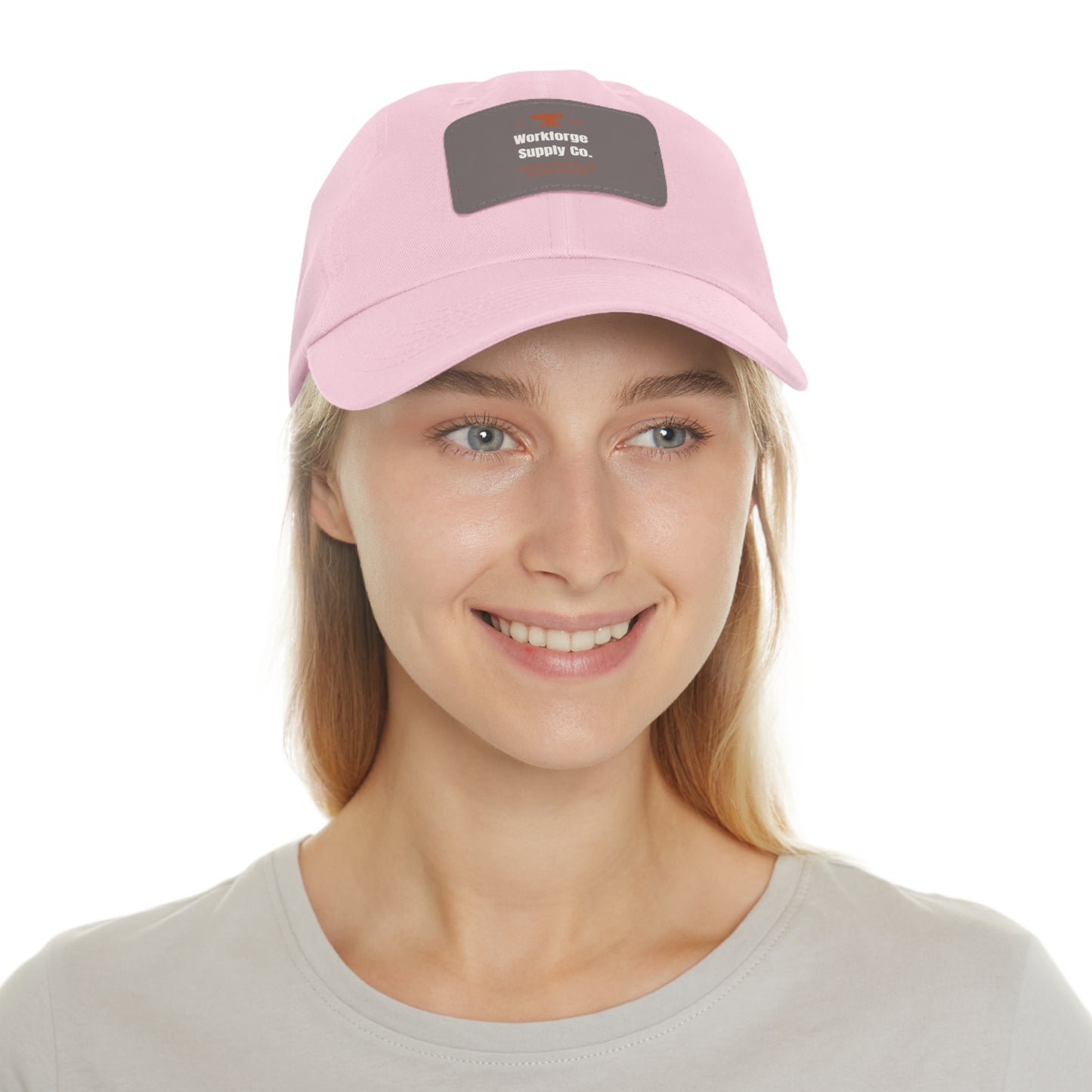 Workforge Leather Patch Work Hat – Durable Chino Twill Cap with Adjustable Buckle (Multiple Colors)
