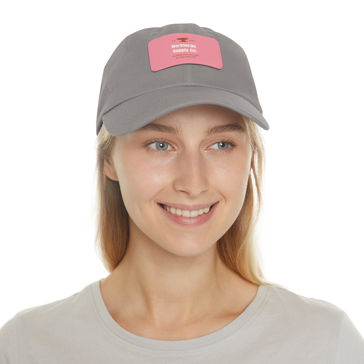Workforge Leather Patch Work Hat – Durable Chino Twill Cap with Adjustable Buckle (Multiple Colors)