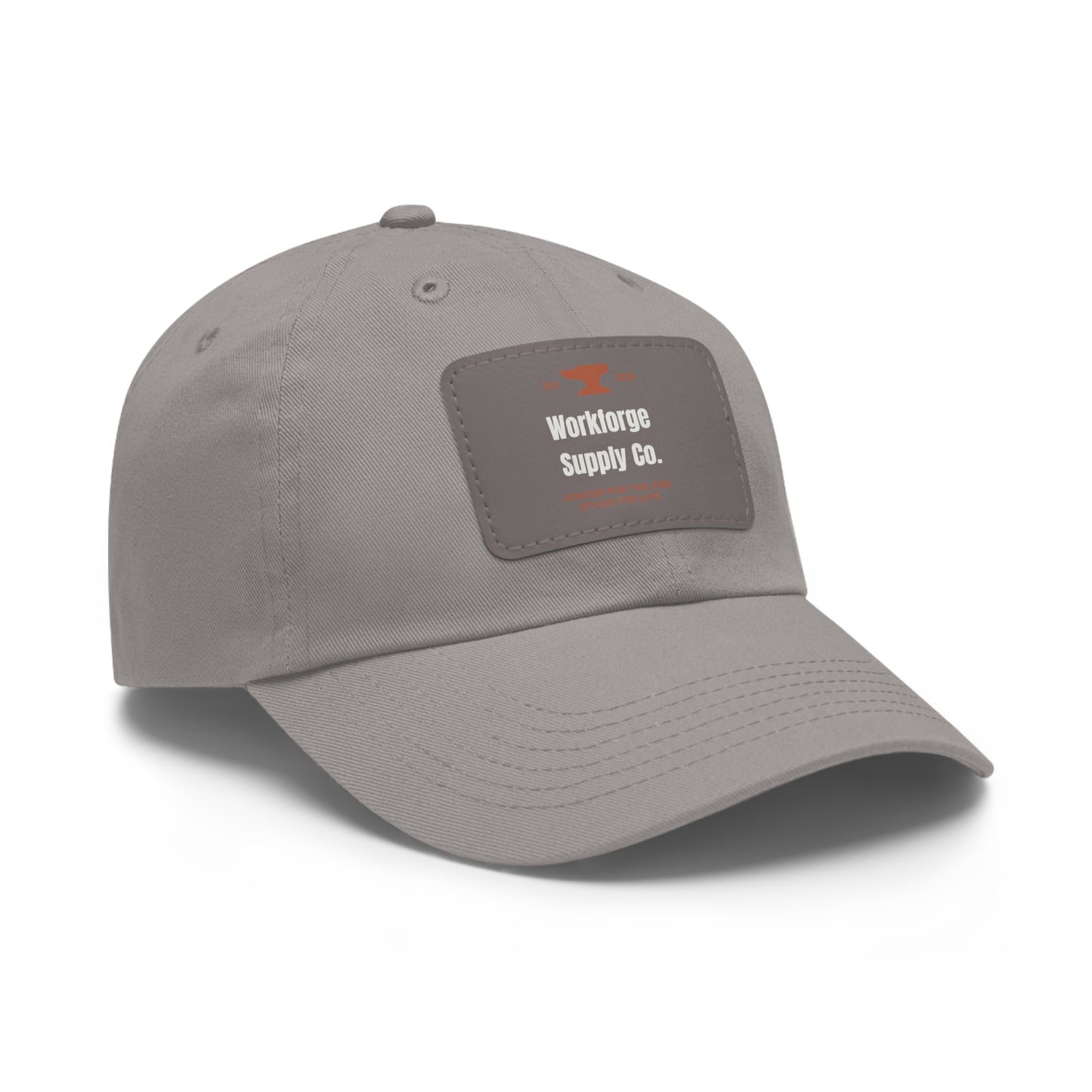 Workforge Leather Patch Work Hat – Durable Chino Twill Cap with Adjustable Buckle (Multiple Colors)